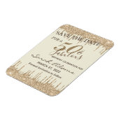 Glam金ゴールドブラウンドリップ50 Fab誕生日日付を保存 マグネット (左側)