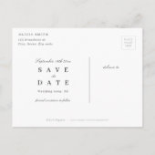 Glam金ゴールドブラック植物性フローラ保存日 案内ポストカード (裏面)