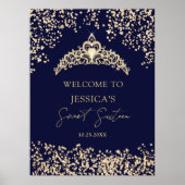 Glam金ゴールドブループリンセスティアラ甘い16へようこそ ポスター (正面)