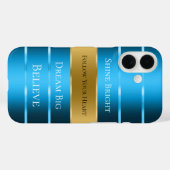 Glam金ゴールドブルーリボン Case-Mate iPhoneケース (裏面 (横))