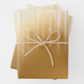 Glam金ゴールドホワイトアイクラスクリスマス ラッピングペーパーシート (インサイチュ)