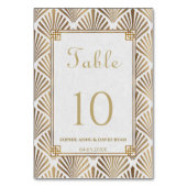 Glam金ゴールドホワイトアールデコRoaring 20s 結婚. テーブルナンバー (裏面)