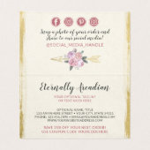 Glam金ゴールドボヘミアンフローラ矢印サンキューカード (内部フラット)