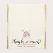 Glam金ゴールドボヘミアンフローラ矢印サンキューカード (外部フラット)