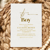 Glam金ゴールドミニマリスト赤ちゃんシャワー招待状 招待状