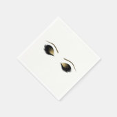 Glam金ゴールドメイクアップまつげパーソナライズされた美しい スタンダードカクテルナプキン (角)