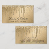 Glam金ゴールドメタリックグリッターが点滴 名刺 (正面/裏面)