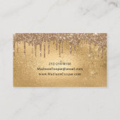 Glam金ゴールドメタリックグリッタードリップヘア&メイクアップ 名刺 (裏面)