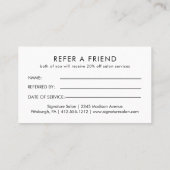 Glam金ゴールドモダングリッター紹介カード ロイヤリティカード (裏面)