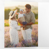 Glam金ゴールドモダンリーフィーズ/写真 三つ折りカード (内部最初)