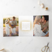 Glam金ゴールドモダンリーフィーズ/写真 三つ折りカード (内部)