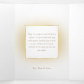 Glam金ゴールドモダンリーフィーズ/写真 三つ折りカード (内部中)