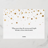 Glam金ゴールドモダン紙吹雪ファミリーフォトクリスマスH 箔シーズンカード (裏面)