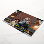 Glam金ゴールドモダン紙吹雪ファミリーフォトクリスマスH 箔シーズンカード (回転した状態)