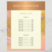 glam金ゴールドモダン赤面抽象芸術グリッター価格表 (正面)