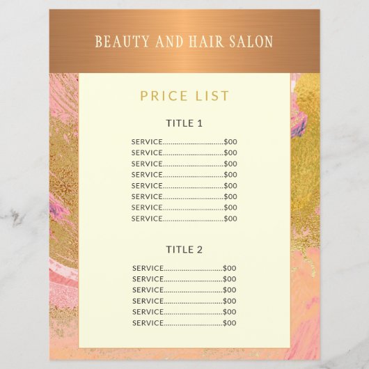 glam金ゴールドモダン赤面抽象芸術グリッター価格表 (正面)