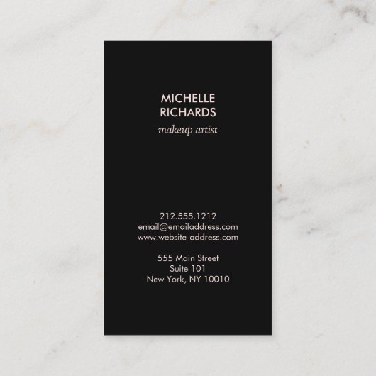 Glam金ゴールドリッププリントメイクアップアーティスト美しいピンク 名刺 (裏面)