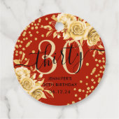 Glam金ゴールドレッドフローラグリッター30th Birthday Script フェイバータグ (正面)