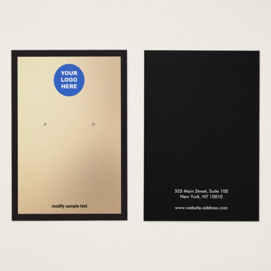 Glam金ゴールドロゴのイヤリング表示カードを追加 (正面&裏面)