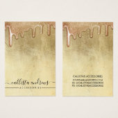 Glam金ゴールド厚いグリッタードリップスネックレスディスプレイ (正面&裏面)