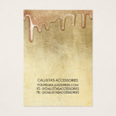 Glam金ゴールド厚いグリッタードリップスネックレスディスプレイ (裏面)