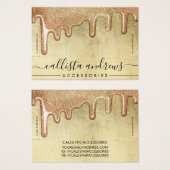 Glam金ゴールド厚いグリッタードリップブレスレットディスプレイ (正面&裏面)