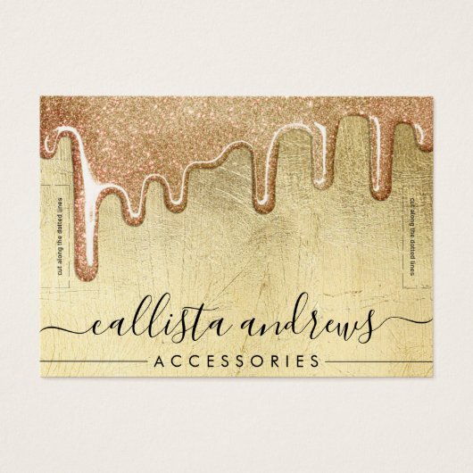 Glam金ゴールド厚いグリッタードリップブレスレットディスプレイ (正面)