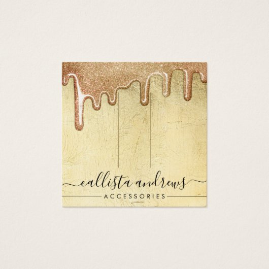 Glam金ゴールド厚いグリッタードリップヘアクリップディスプレイ (正面)