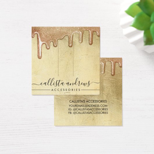 Glam金ゴールド厚いグリッタードリップヘアクリップディスプレイ (デスク)