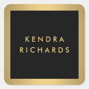 Glam金ゴールド名ロゴスタンプ スクエアシール