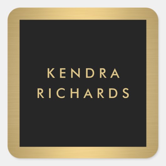 Glam金ゴールド名ロゴスタンプ スクエアシール (正面)