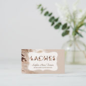 Glam金ゴールド大理石フローラレターアイラッシュ拡張機能 名刺 (スタンド正面)