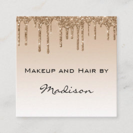 Glam金ゴールド滴下グリッタードリップスメイクアップアーティスト スクエア名刺