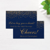 Glam金ゴールド紙吹雪ドックスオンネイビードリンクチケット (デスク)