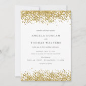 Glam金ゴールド紙吹雪ドット結婚式招待状 招待状 (正面)