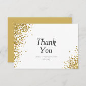 Glam金ゴールド紙吹雪ド結婚ットのサンキューカード サンキューカード (正面/裏面)