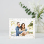 Glam金ゴールド紙吹雪ハッピーニューイヤー写真 シーズンポストカード (スタンド正面)