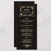 Glam金ゴールド素晴らしギャツビーアールデコ20s結婚メニュー メニュー (正面/裏面)