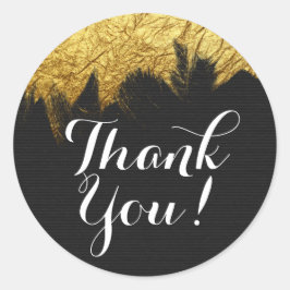 Glam金ゴールド絵を描オンブラックモダンスタイリスト ラウンドシール