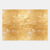 Glam金ゴールド絵を描白（ルック） ラッピングペーパーシート (正面3)