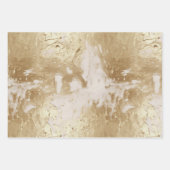 Glam金ゴールド絵を描白（ルック） ラッピングペーパーシート (正面)