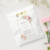 Glam金ゴールド赤面フローラバプテスマありがとう フェイバーバッグ (封をした状態)