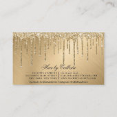 Glam金ゴールド金属グリッタードリップヘアハサミ 名刺 (裏面)