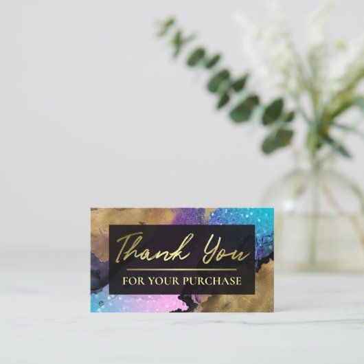 Glam銀河系金ゴールドインク購入ありがとうございました 名刺 (スタンド正面)