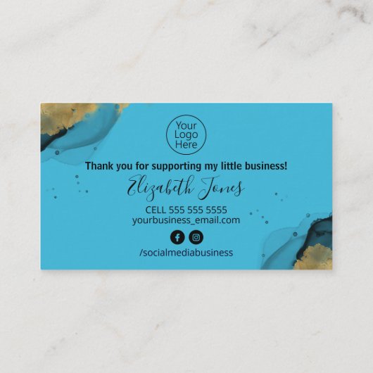 Glam銀河系金ゴールドインク購入ありがとうございました 名刺 (裏面)