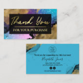 Glam銀河系金ゴールドインク購入ありがとうございました 名刺 (正面/裏面)