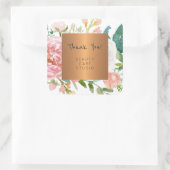 Glam銅金属パステルpeoniesユー感謝していザ スクエアシール (バッグ)