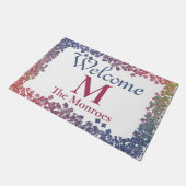 Glam きらめく Gemsの名モノグラムの前 ドアマット (アングル)