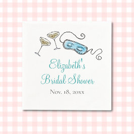 Glam 1960sカクテルパーティーハンドハ図解入りの、写真付きのンド スタンダードカクテルナプキン