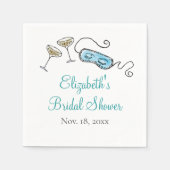 Glam 1960sカクテルパーティーハンドハ図解入りの、写真付きのンド スタンダードカクテルナプキン (正面)